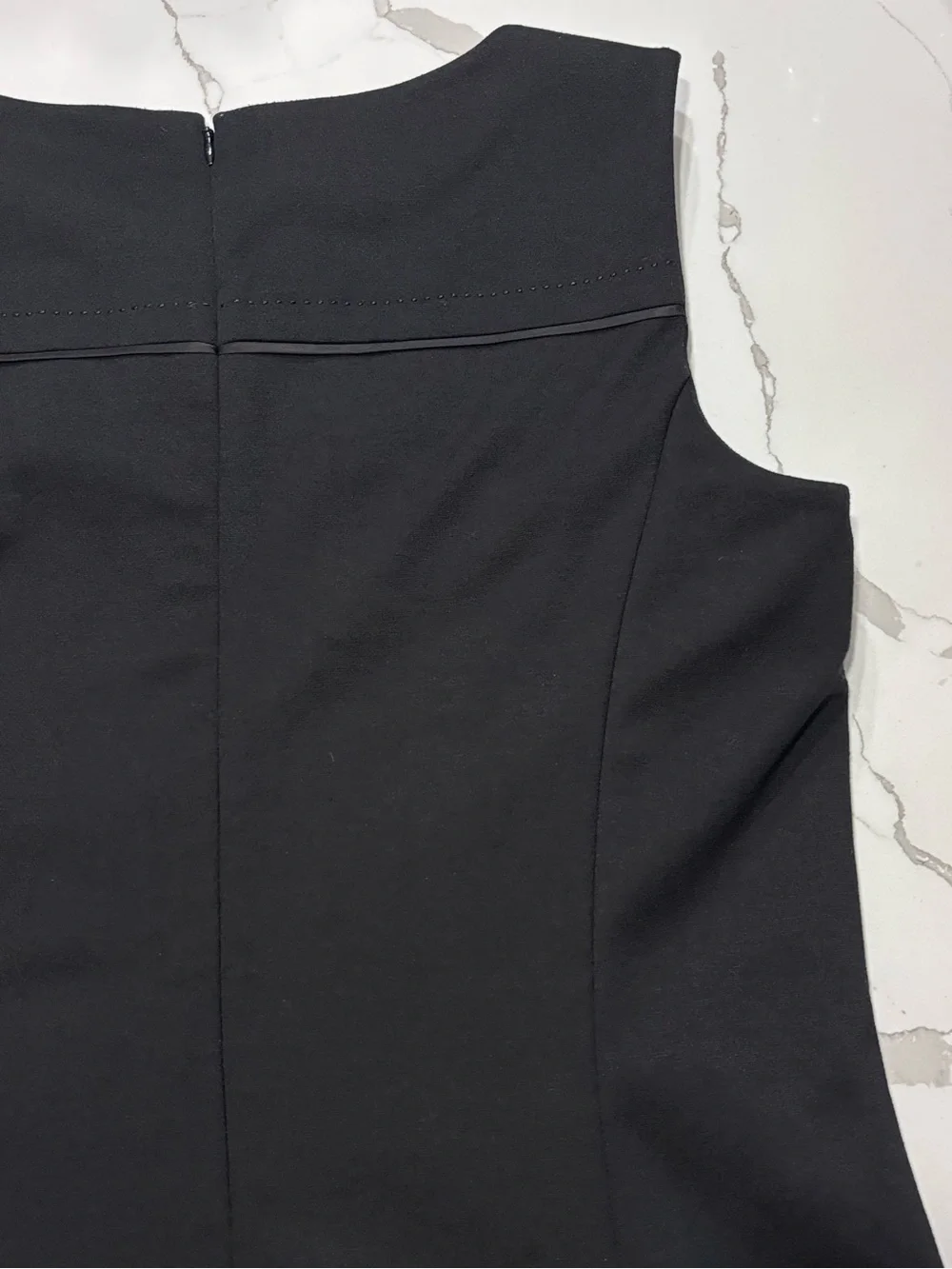 Coldwater Creek Sleeveless Black Midi Sheath Lined Rayon Tank Dress Medium 10/12